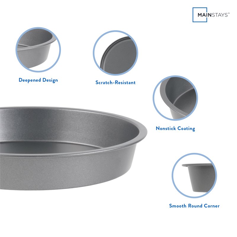 9-Inch Nonstick Round Cake Pan - Gray