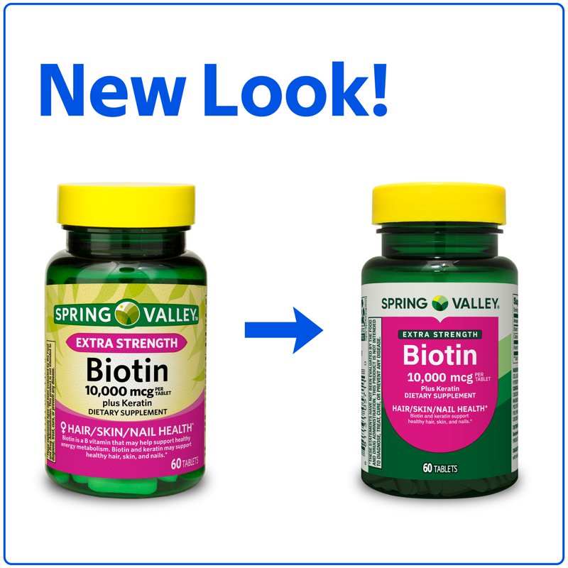 Extra Strength Biotin Plus Keratin Tablets - 10,000 mcg Hair, Skin & Nail