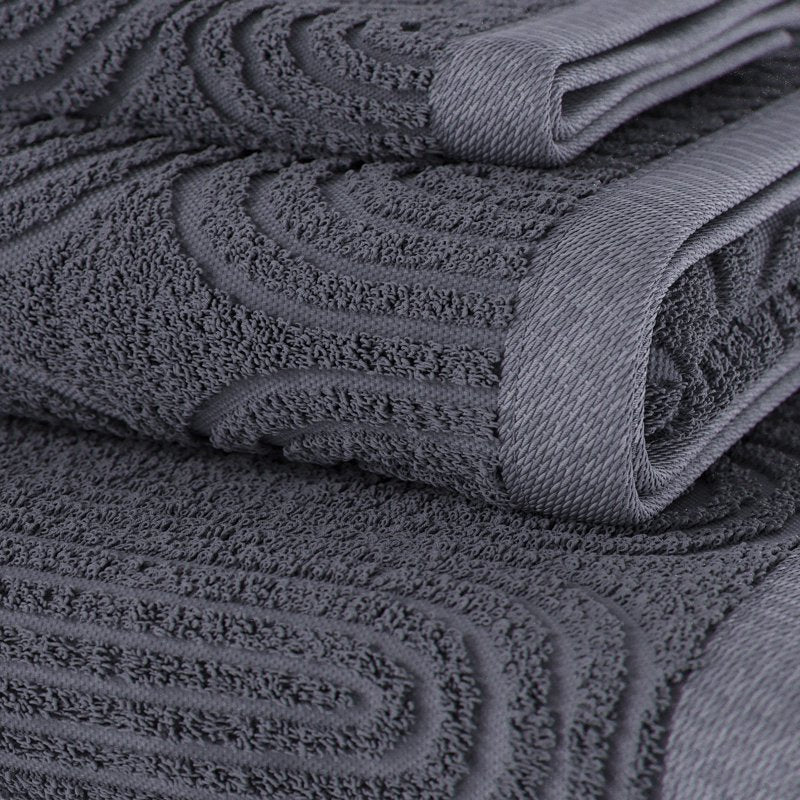 Textured Cotton Bath Towel Set - 6 Piece Charcoal Gray Variation of THIS listing