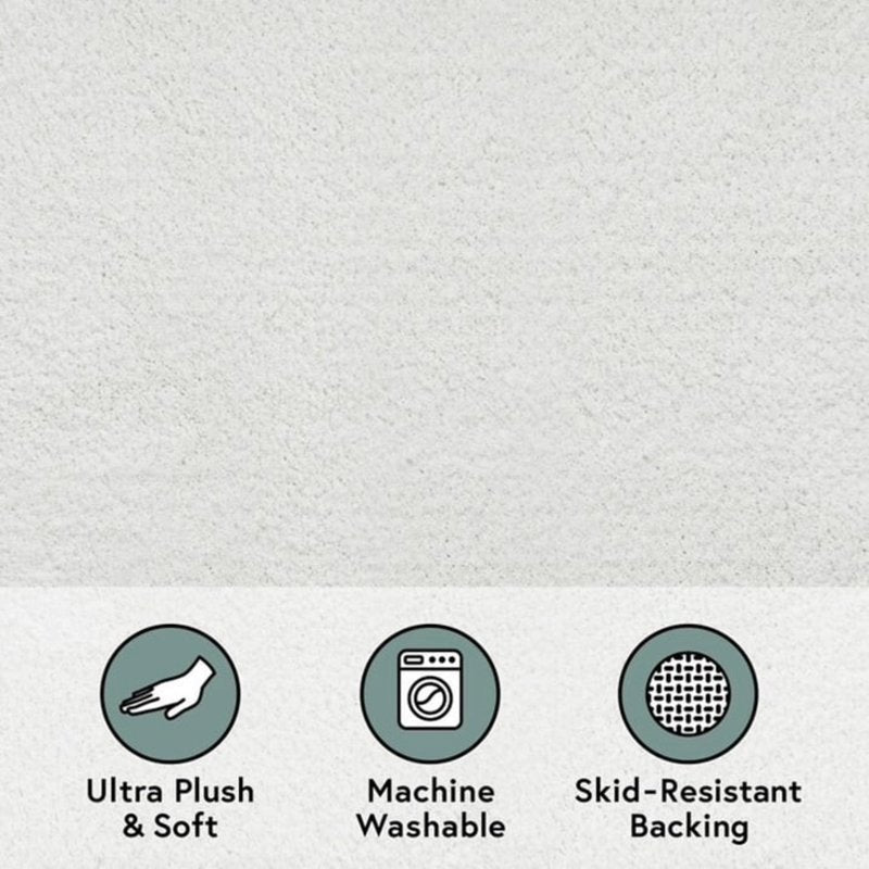 Better Homes & Gardens Arctic White Ultra Soft Polyester Rug 20x34 Inch, Plush Non-Slip Floor Mat