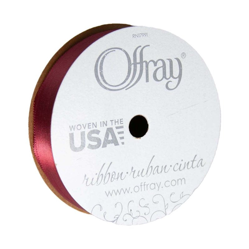 Sherry Red Satin Ribbon 5/8 Inch Wide 18 Feet Pack - Craft & Gift Wrap