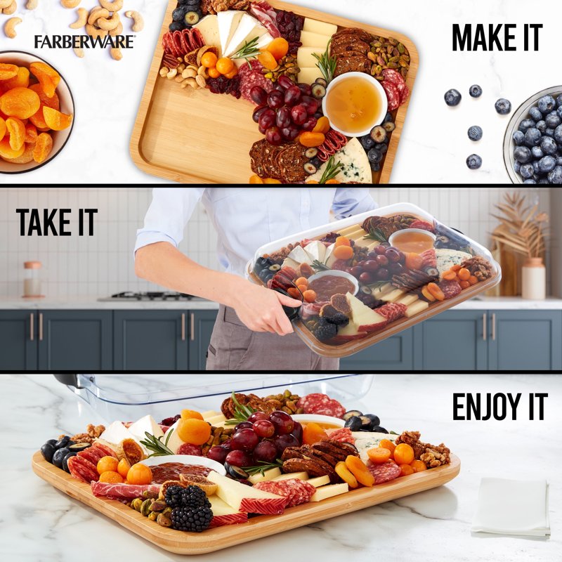 Bamboo Charcuterie Board with Compartment - 11x14