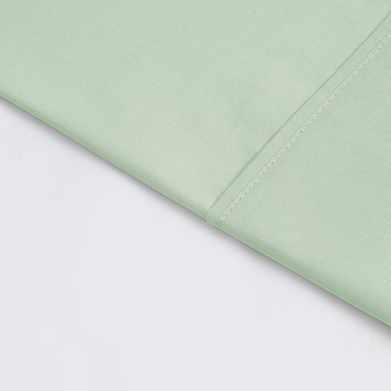 Full Light Green Microfiber Bed Sheet Set - 4 Piece, Wrinkle-Resistant, All-Season