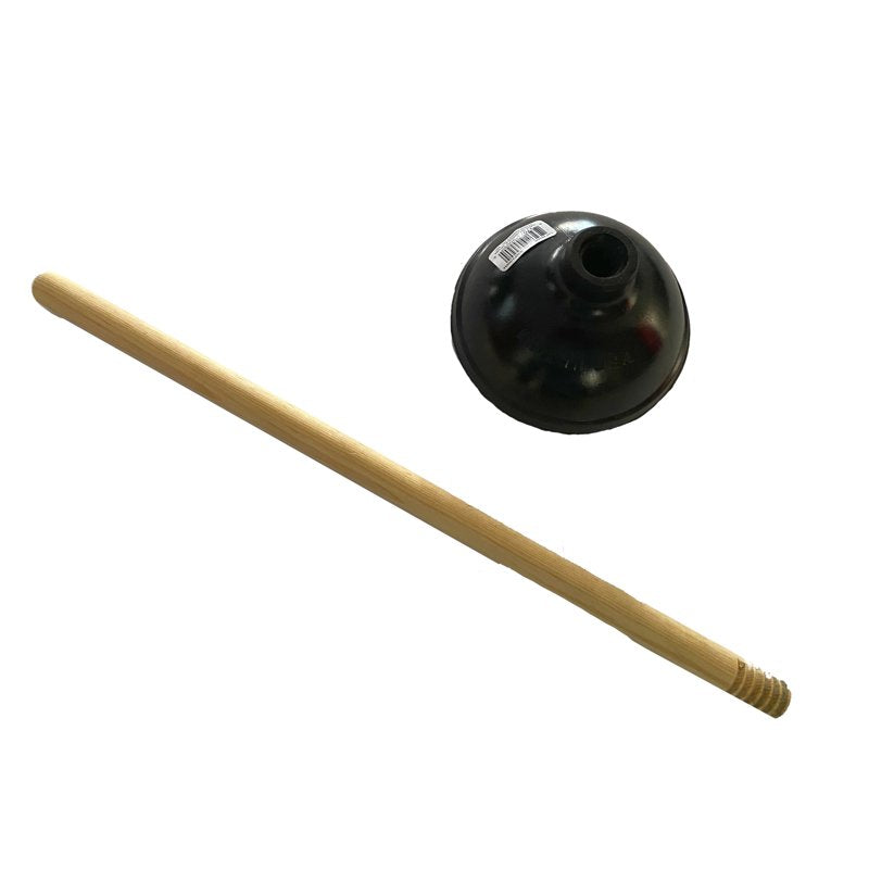 Toilet Plunger with Wooden Handle - Rubber Drain Cleaner for Toilets & Sinks