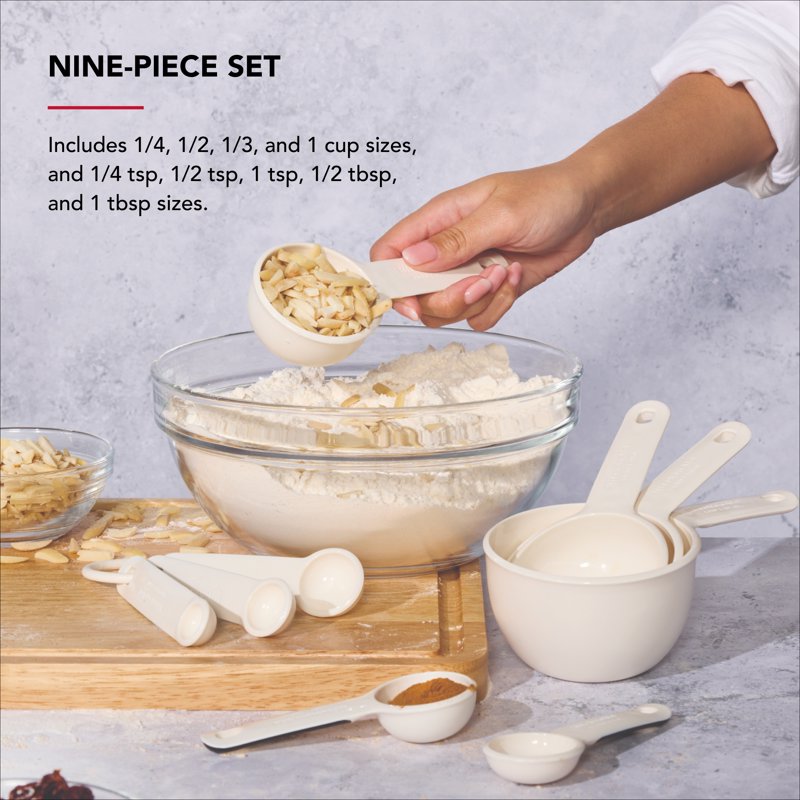 Measuring Cup and Spoons Set - 9-Piece Porcelain Kitchen Tool