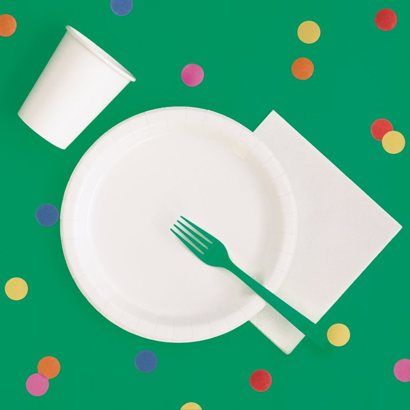 54" x 108" Green Rectangular Plastic Table Covers - 6 Pack