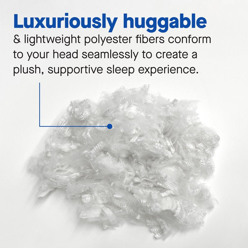 Sealy Huggable Support Bed Pillow Set - Soft Velvety Cover, Squishy Comfort