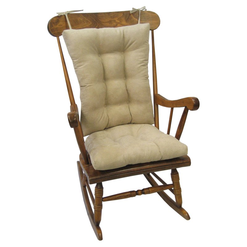 Non-Slip Rocking Chair Cushion Set - Stone Tan Upholstery