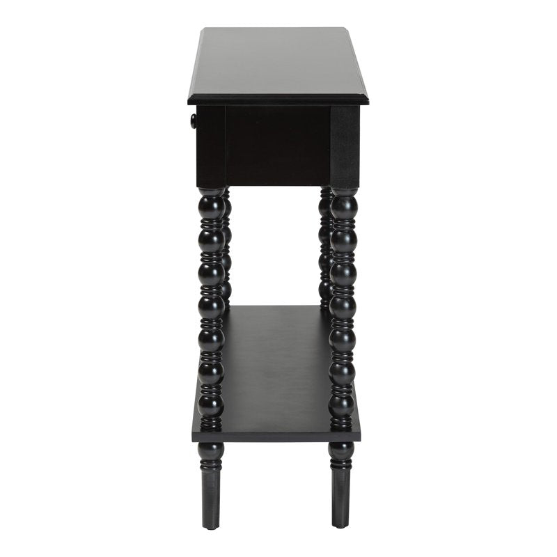 Classic Console Table with 2 Drawers - Black