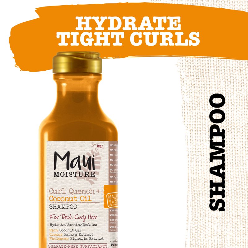 Anti-Frizz Coconut Oil Shampoo for Curly Hair - 13.5 oz
