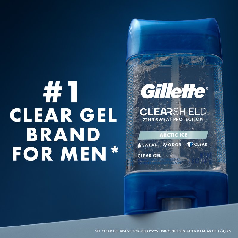 Clear Gel Antiperspirant and Deodorant for Men - Arctic Ice Scent, Triple Pack