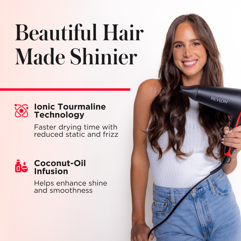 Coconut Oil-Infused Ceramic Hair Dryer with Diffuser