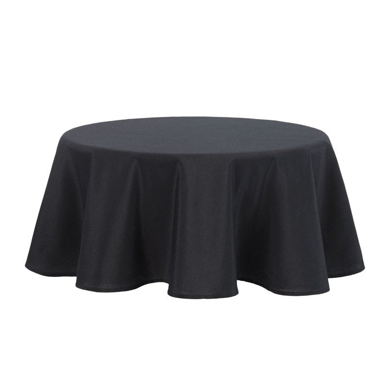 70" Round Black Fabric Tablecloth - 2 Pack