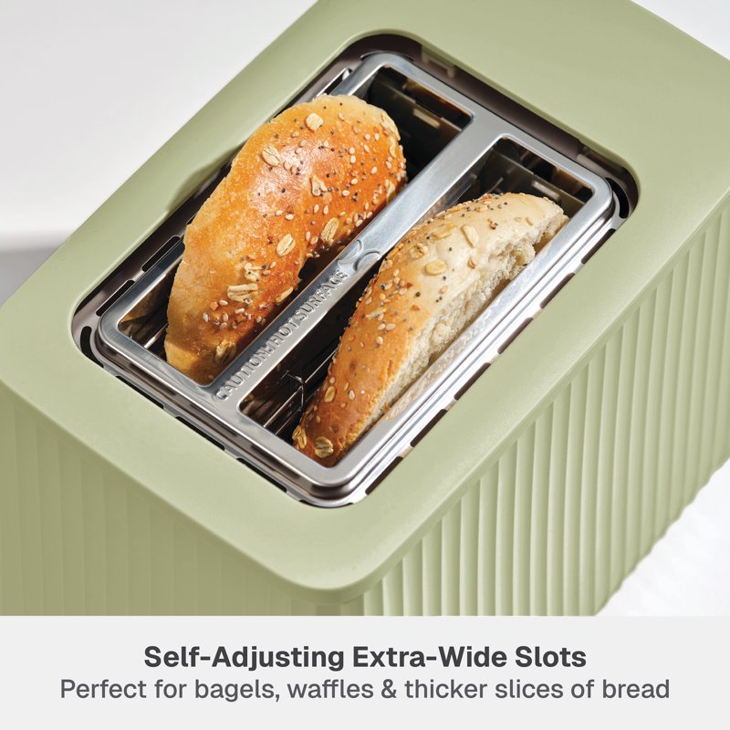 2-Slice Toaster with Extra-Wide Slots & Crumb Tray - Eucalyptus Green