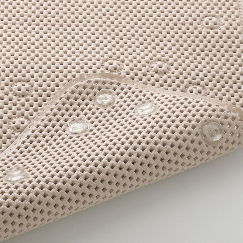 Mainstays Taupe Bathtub Mat with Suction Cups - Cushioned Foam, 17 x 36 Inches - 4 Pack
