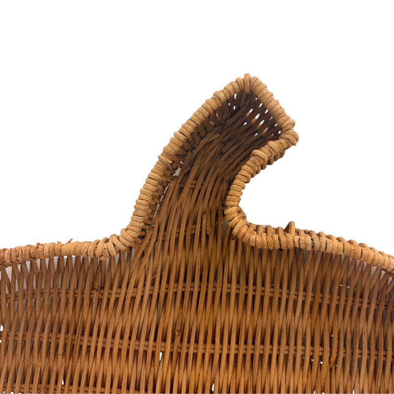 Fall Rattan Pumpkin-Shaped Decorative Tray 15 Inch for Seasonal Display