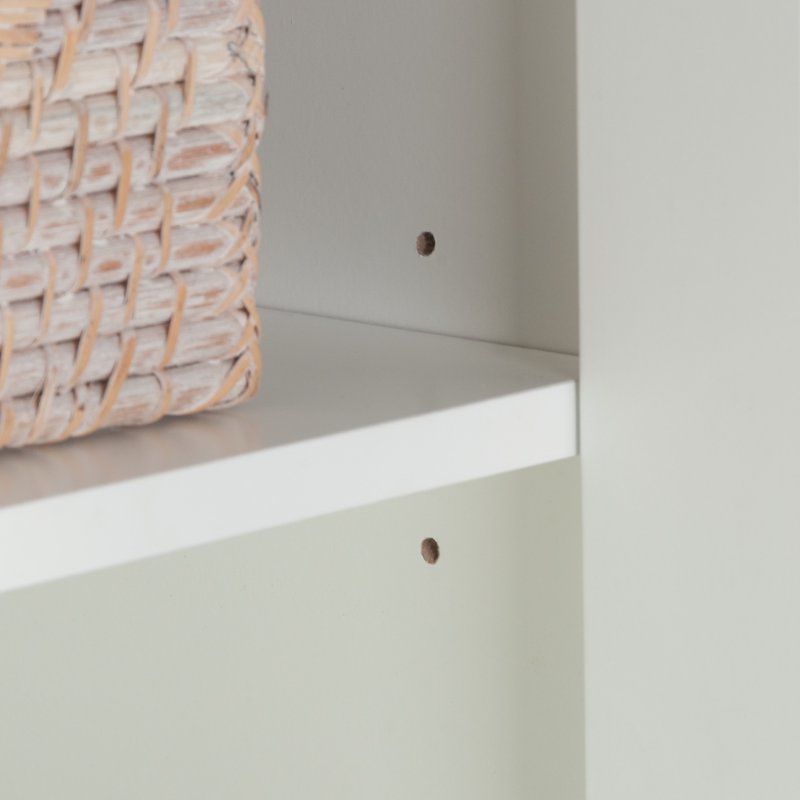 Two-Door Storage Cabinet with Adjustable Shelves - White