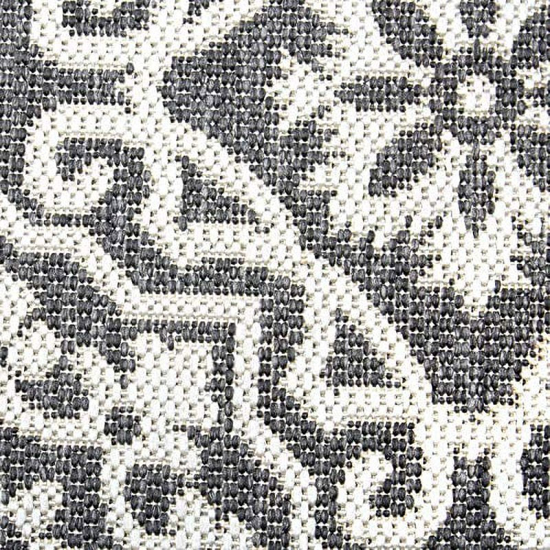 Indoor/Outdoor Geometric Area Rug - 6'6"x9'2" Black Grey Modern Design