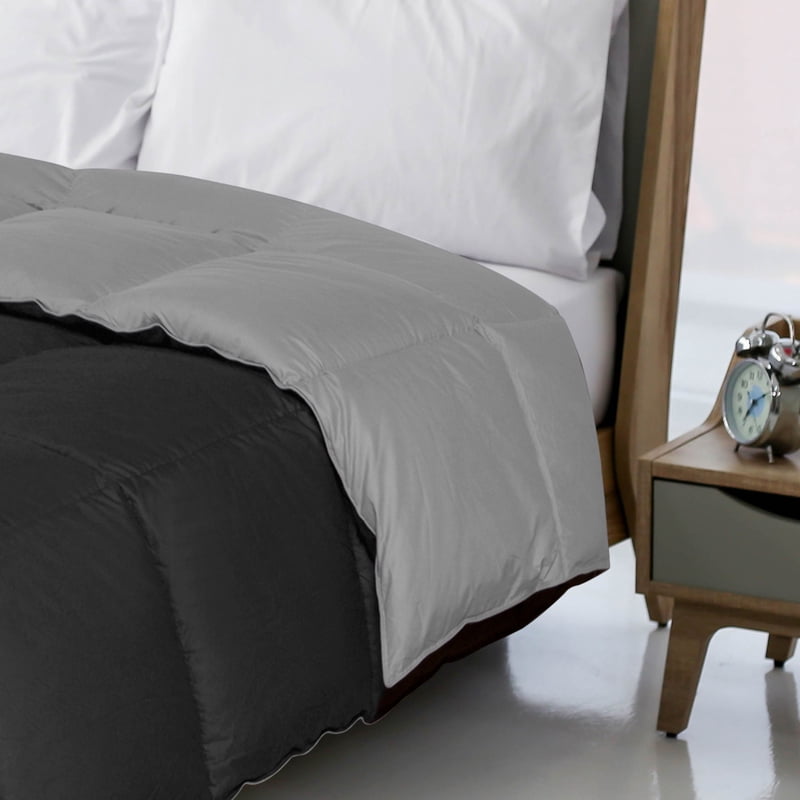 Reversible Down Alternative Comforter Twin XL - Burgundy & Black-Grey