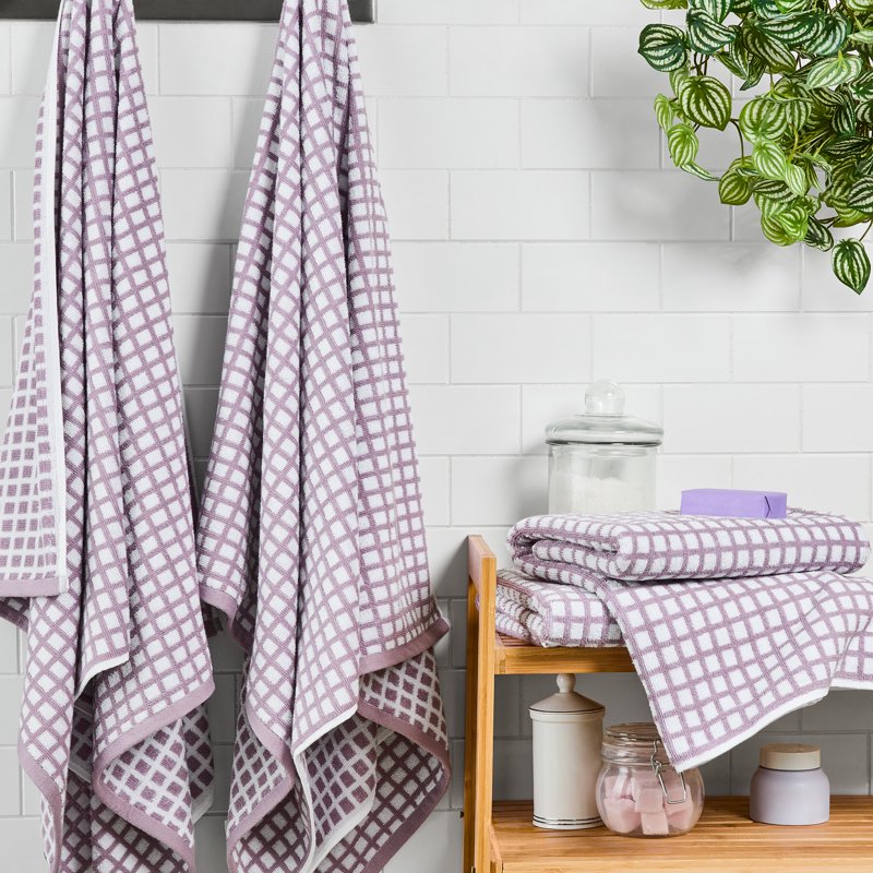 Mainstays Performance Quick-Dry Bath Towel Set - Hazy Purple, 4 Pieces, 30x54 Inches
