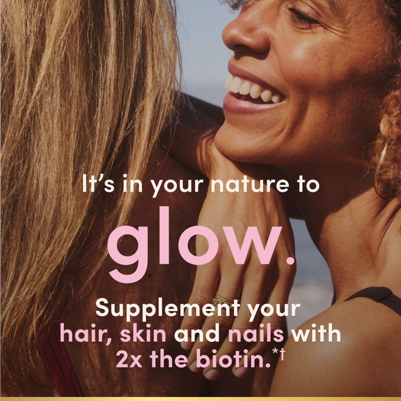 Advanced Hair, Skin & Nails Gummies - 2x Biotin, Strawberry, 180 Ct