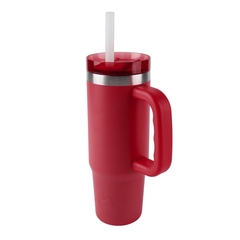 30 oz Insulated Tumbler with Handle - Dark Red