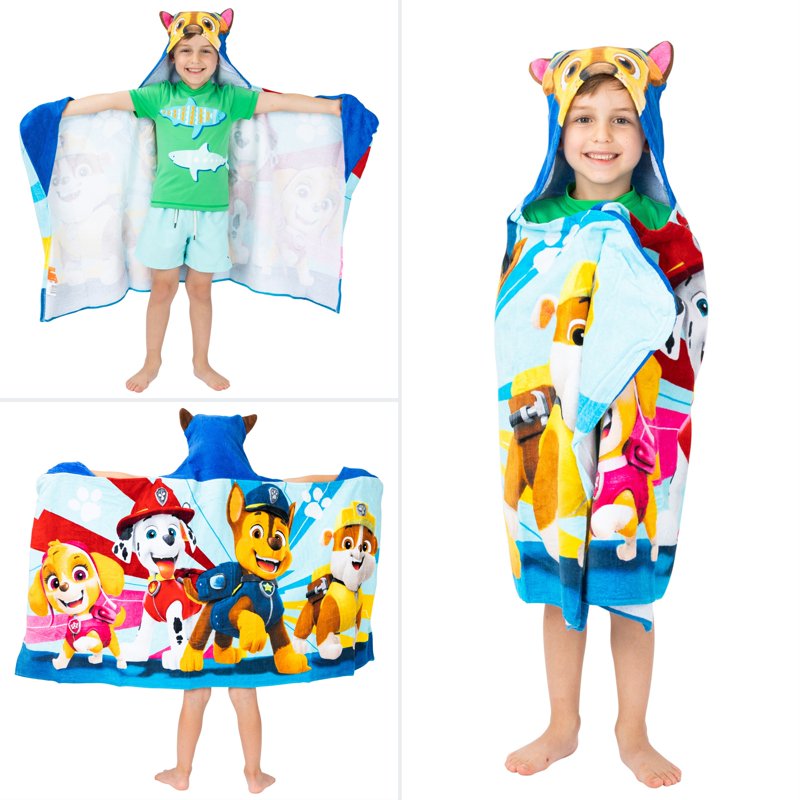 Kids Paw Patrol Chase Hooded Towel - Soft Cotton Bath & Beach Towel