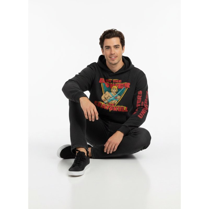 Black Mineral Wash Masters of the Universe Power of Grayskull Hoodie Men’s Size S