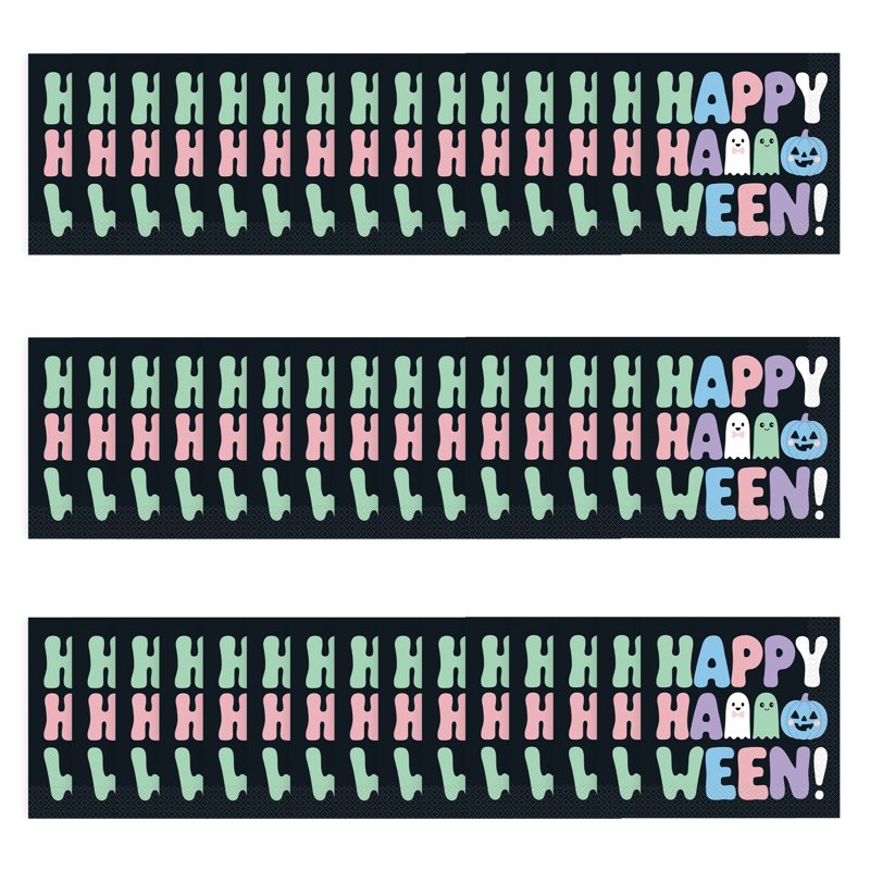 Pastel Ghosts Halloween Lunch Napkins - 45 Count, 6.5-inch Disposable Tableware