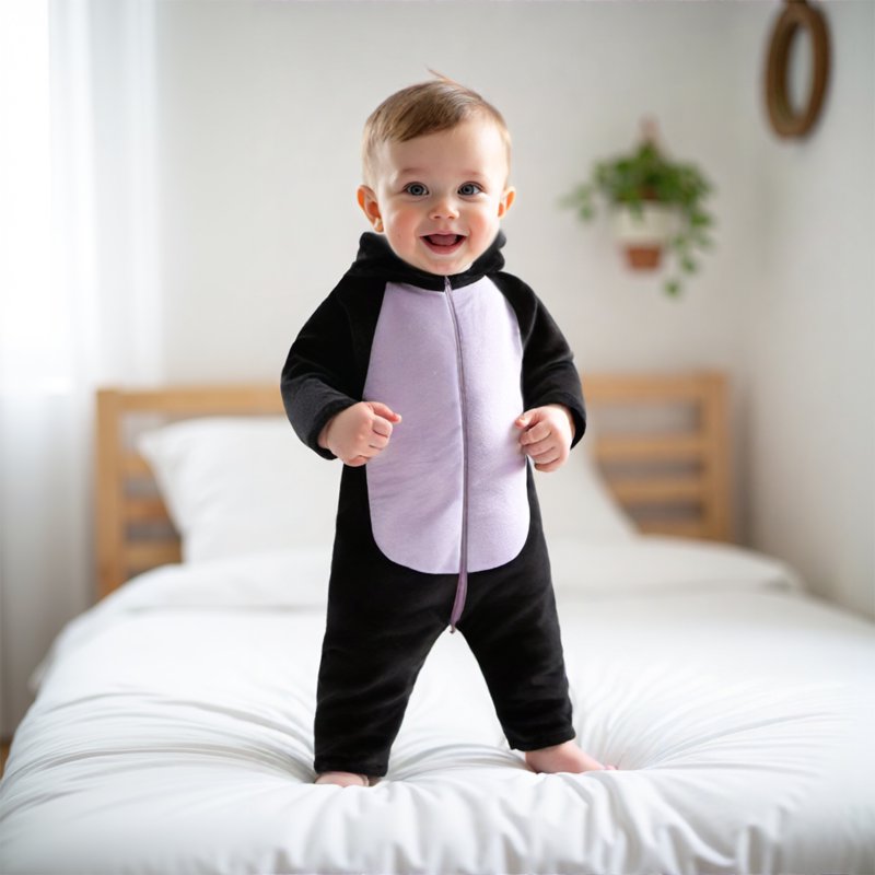 Toddler Cat Costume Jumpsuit for Kids Halloween & Fall Dress Up - Purple, 4-5 Years