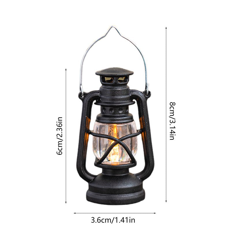 Openpig Vintage LED Hurricane Lantern - Black Outdoor Hanging Camping Lamp