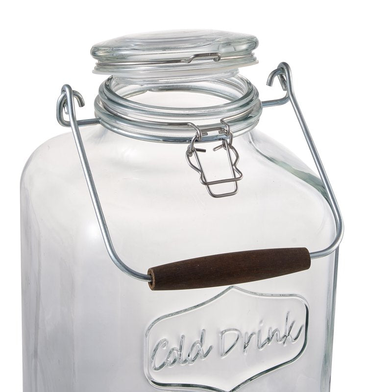 2 Gallon Glass Beverage Dispenser with Clamp Lid