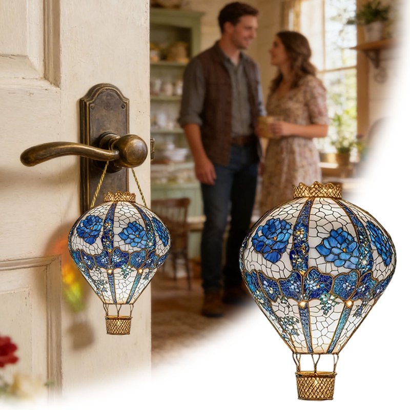 Hot Air Balloon Acrylic Ornament - Window & Garden Hanging Decor - Variation 035