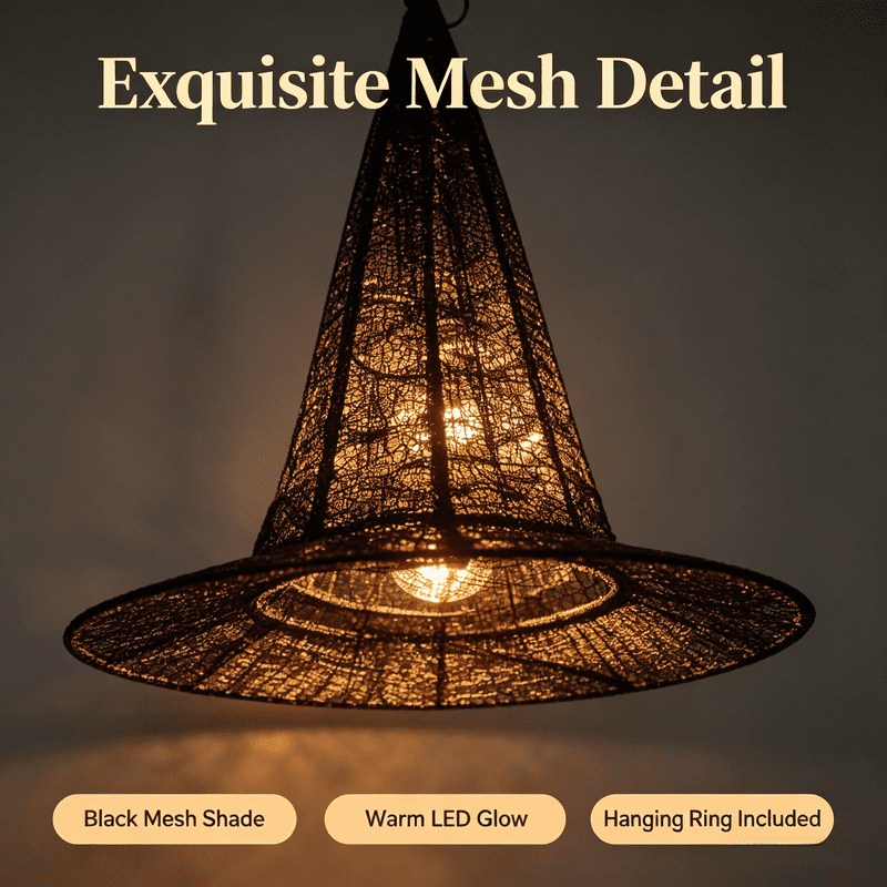 Magic 3PC Halloween Witch Hat Lights Waterproof Hanging Decor - Spooky Glow Set
