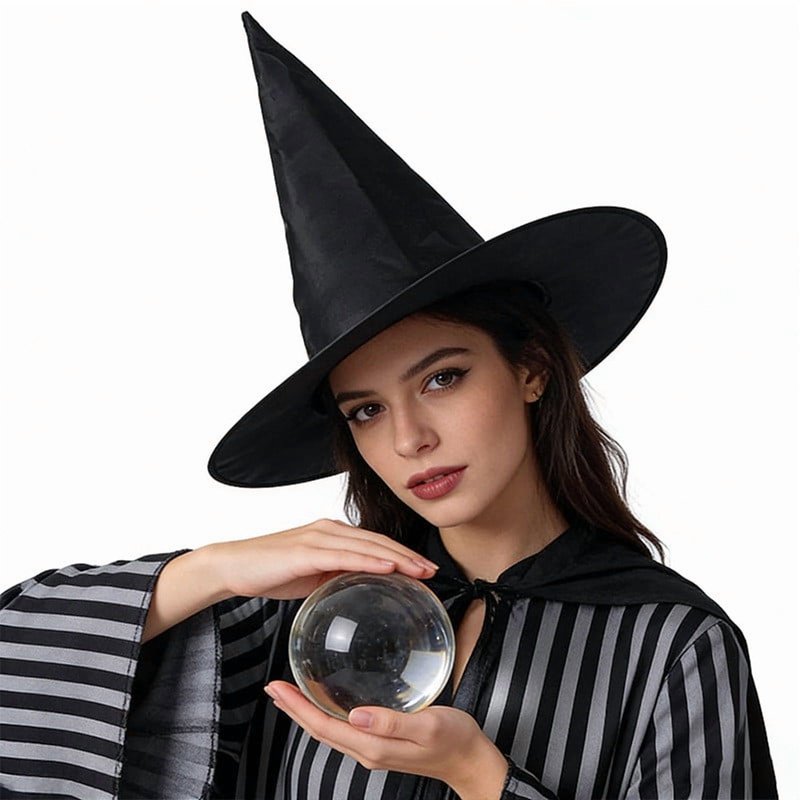 Halloween Witch Hat Set - Black Hanging Witches with Rope, 14-Inch, Variation #20