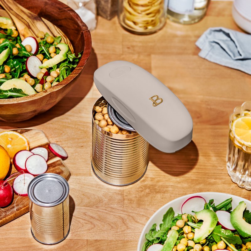 Hands-Free Battery Operated Electric Can Opener - Porcini Taupe
