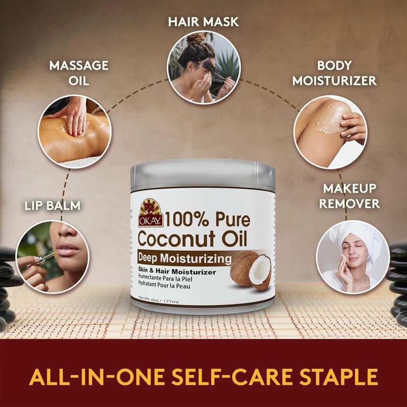 Pure Coconut Oil with Vitamin E - Natural Skin Moisturizer & Hair Conditioner