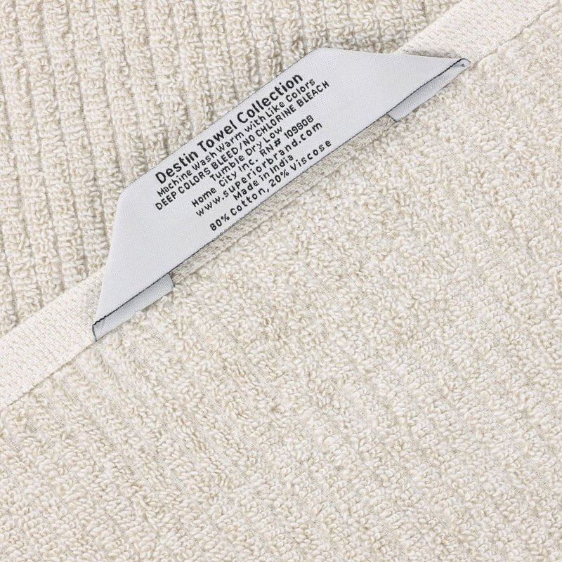 Beige Cotton Blend Towel Set - 6 Piece Medium Weight Soft Bath Towels - Superior Destin