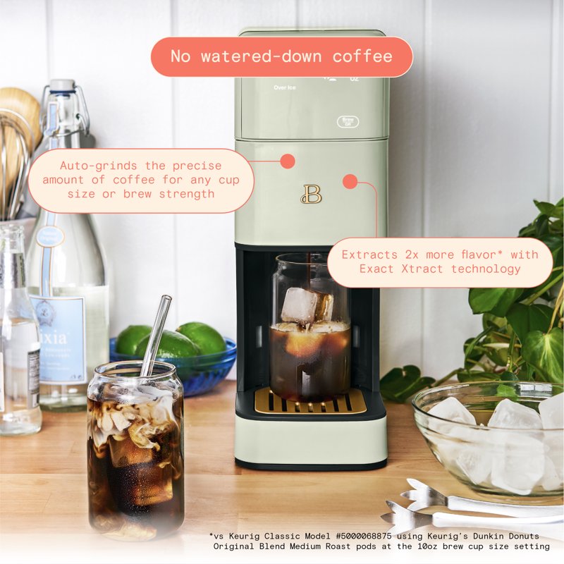 Programmable Single Serve Coffee Maker with Burr Grinder - Sage Green