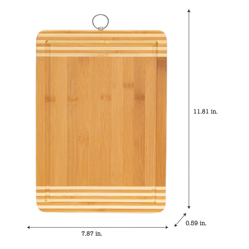 Medium Bamboo Cutting Board with Drip Edge - Rectangular