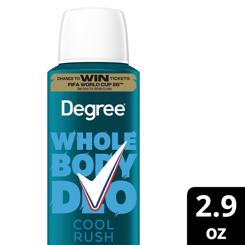 Whole Body Deodorant Spray - Aluminum Free, 72H Odor Protection, Cool Rush Scent, 2.9 oz