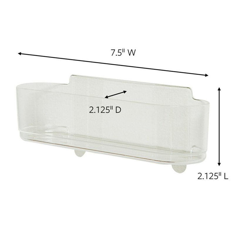 (3 Pack) Command Medium Clear Caddies for Bathroom & Kitchen Organization - Damage-Free Mounting