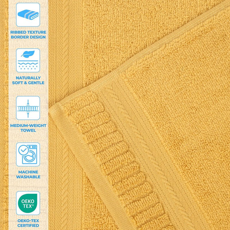 Superior Venice Gold Zero Twist Absorbent Hand Towels - 6 Pack - Spa Quality