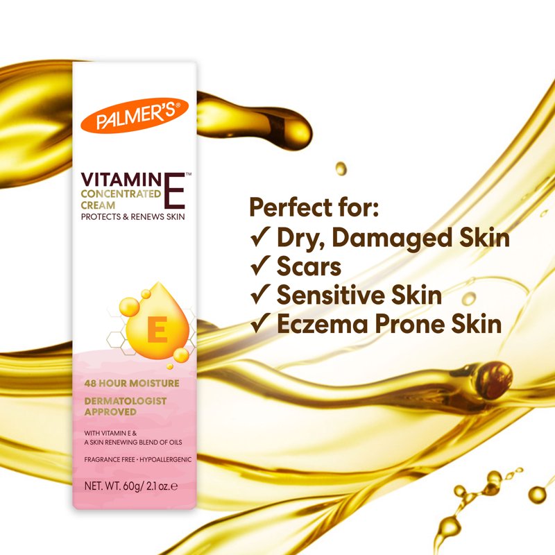 Natural Vitamin E Concentrated Cream for Dry Skin - Cocoa Butter Formula
