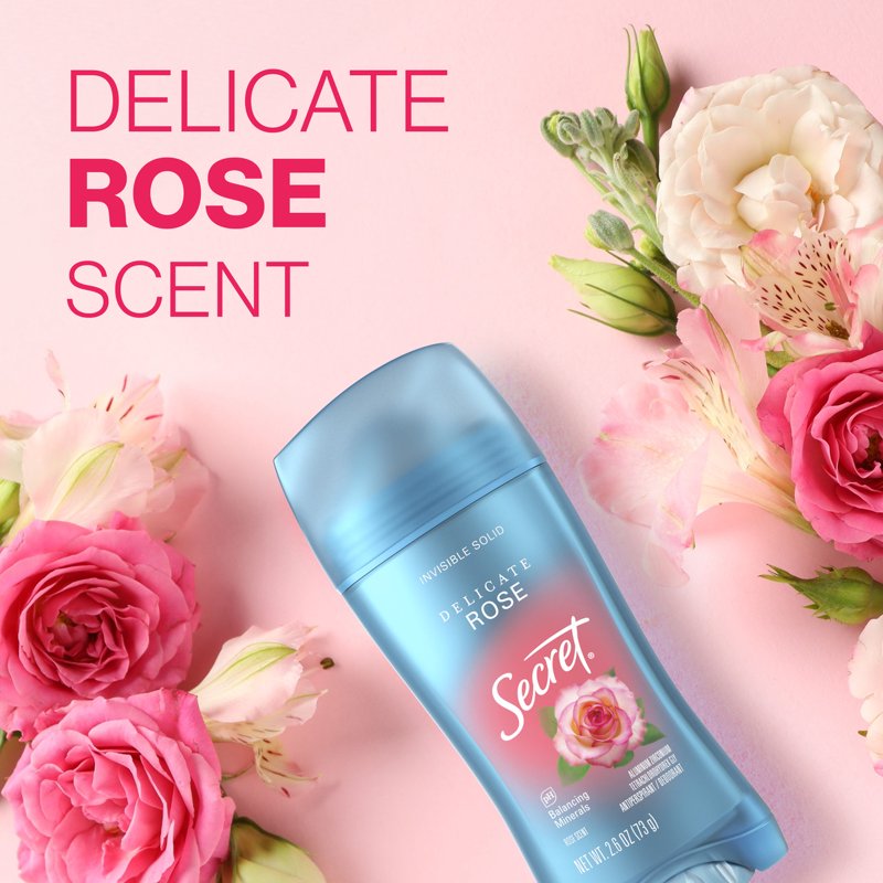 Invisible Solid Antiperspirant Deodorant, Rose Scent, 2.6 oz