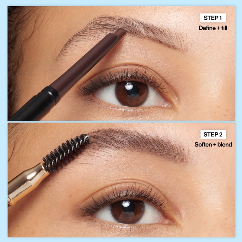 Waterproof Mechanical Eyebrow Pencil with Spoolie Brush