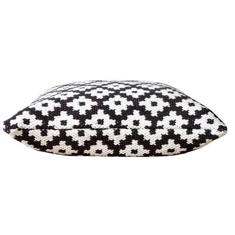20x20 Inch Black and White Cotton Blend Pillow Cover - Ox Bay Design
