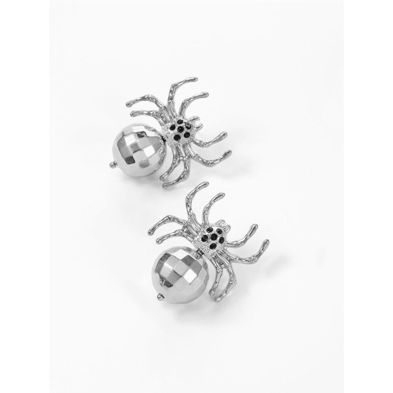 Halloween Disco Ball Spider Earrings - Lightweight Festival Jewelry - Variation: Spider