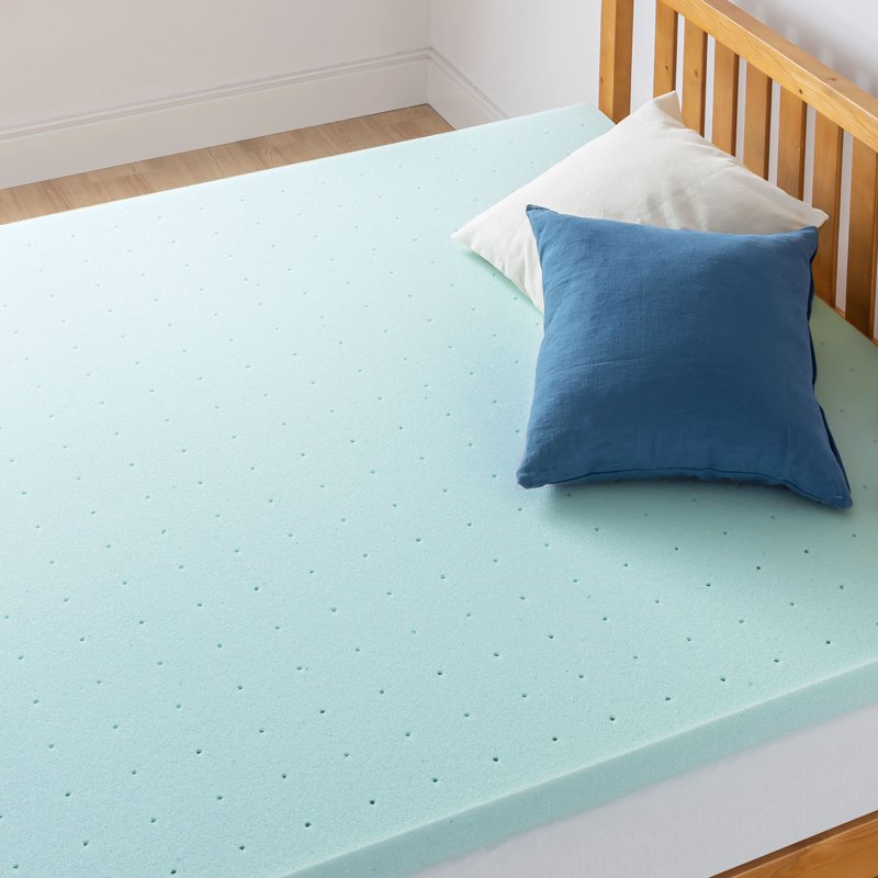 Cooling Gel Memory Foam Mattress Topper - Short Queen 2.5 Inch Ventilated
