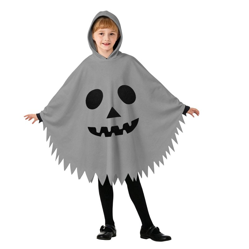 Kids Ghostface Costume Cape Unisex Hoodie Dress Up Clothes for 10-12 Years - Grey